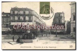 Postcard Old Montpellier Perspective De La Rue Maguelonne