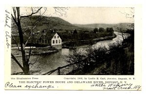 NY - Deposit. Electric Power House & Delaware River