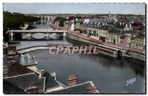 Old Postcard Laval mayonnaise general view towards the viaduct