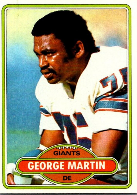 1980 Topps Football Card George Martin DE New York Giants sun0067