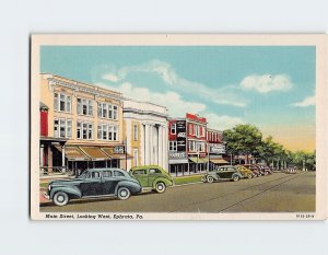 Postcard Main Street Looking West Ephrata Pennsylvania USA