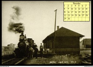 1987 Calendar Series November Train At Iola Depot Wisconsin