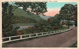 Along Deerfield River Charlemont Mohawk Trail Massachusetts MA Vintage Postcard