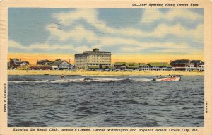 Ocean City Maryland 1959 Postcard Beach Club Jackson's Casino Royalton Hotels
