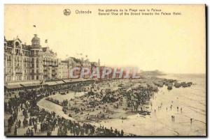 Postcard Ancienne Belgique Ostend General view of the beach to the Palace