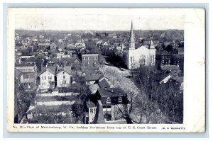 1907 Aerial View from Top of US Court House Martinsburg WV Postcard