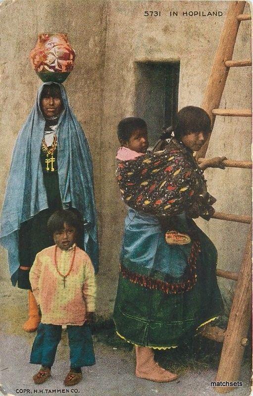 Artist impression 1926 Native American Indians Arizona postcard 6831