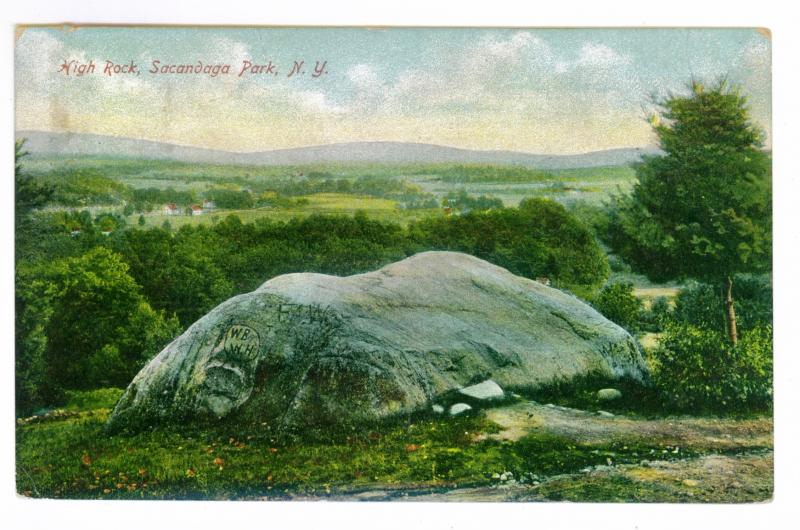 Sacandaga Park to Amsterdam, New York used 1908 Postcard, High Rock