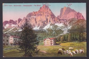 Vintage postcard Dolomites Monte Cristallo Tre Croci Ampezzo Cortina Italy