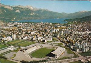 France Annechy Vue generale aerienne sur la Ville le Lac et la Tournette & So...