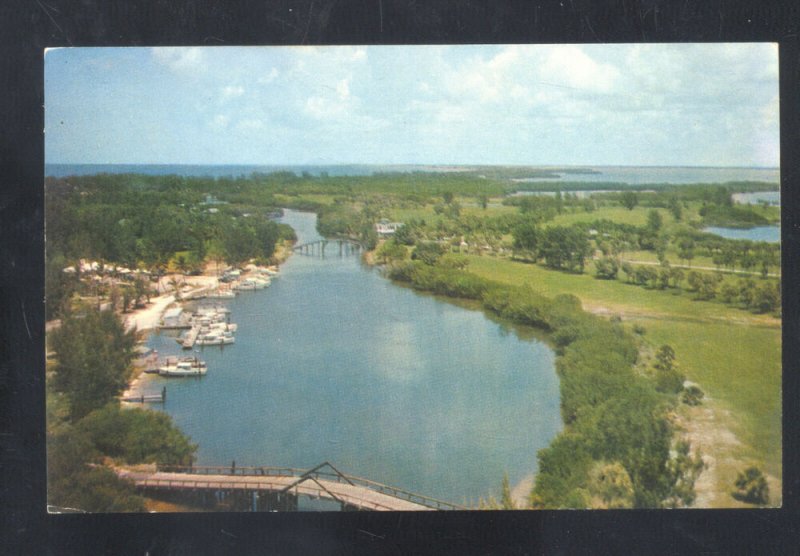 FORT MYERS FLORIDA CALOOSAHATCHEE RIVER SPONGE FLEET VINTAGE POSTCARD