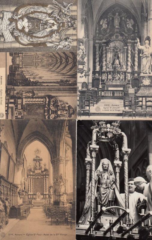 Belgium Anvers Eglise Our Lady Of St Jacques Paul Religious 4x Old Postcard s
