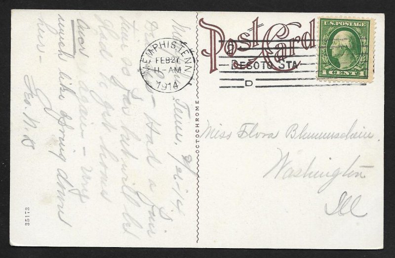 Street View Cossitt Library & Post Office Memphis Tennessee Used c1914