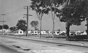 Scarboro ME Snow-Motel On U.S. Route 1 C-106 Real Photo Postcard