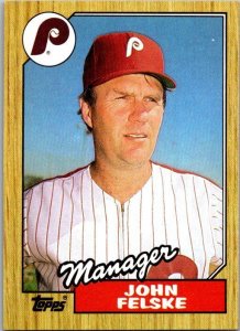 1987 Topps Baseball Card John Felske Manager Philadelphia Phillies sk3457