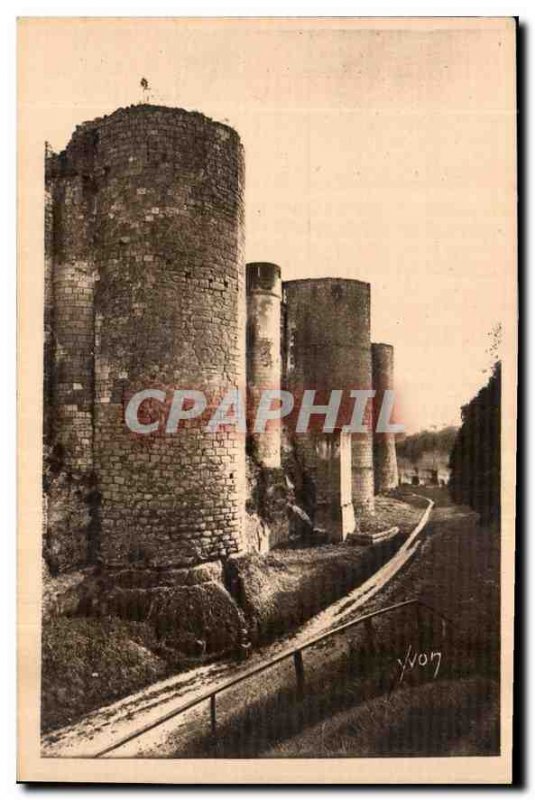 Postcard Old La Douce France Loire Castles Chateau de Loches West Facade