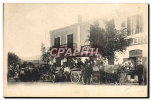 Postcard Old Hitch Automotive Horses