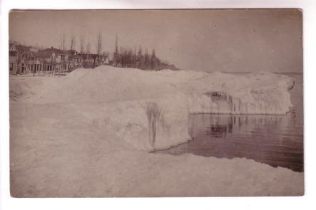 Real Photo, Deep Snow on Shoreline, Used in Canada