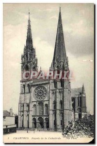 Postcard Old Chartres Facade of the Cathedral