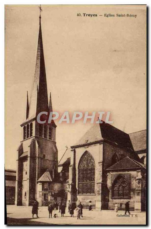 Postcard Old Troyes Eglise Saint Remy