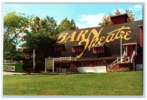 c1960 Barn Theatre Highway Exterior Building Augusta Michigan Vintage Postcard