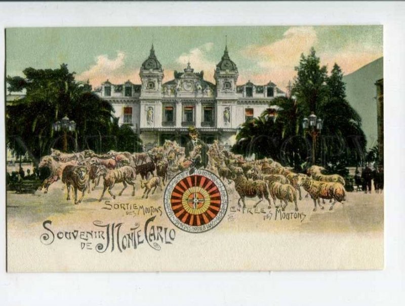 401208 MONTE-CARLO casino plucked sheep roulette OLD satire PC