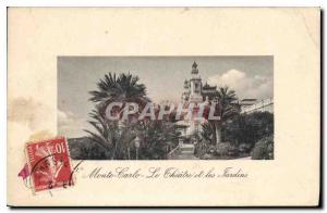 Old Postcard Monte Carlo Theater and The Gardens