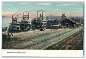 c1905's Steamboat Landing Railway Scene Burlington Iowa IA Unposted Postcard