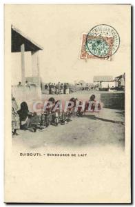 VINTAGE POSTCARD Djibouti Somali Saleswomen of milk SIGNAL