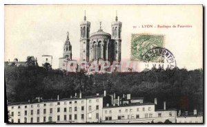 Postcard Old Lyon Basilica of Fourviere