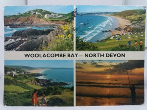 Vintage Postcard Multiview Woolacombe Bay Holiday Caravan Camping Site