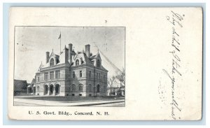 1904 US Govt. Building Concord New Hampshire NH Lowell MA Posted PMC Postcard 