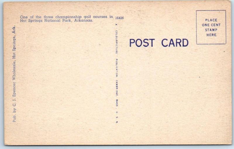 HOT SPRINGS, Arkansas  AR   GOLF and COUNTRY CLUB   c1940s Linen  Postcard