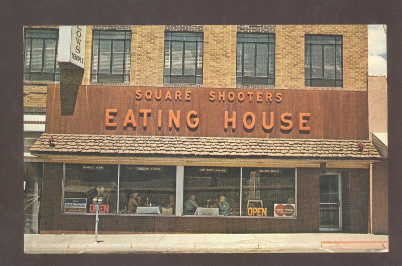 RAWLINS WYOMING SQUARE SHOOTERS EATING HOUSE RESTAURANT OLD POSTCARD