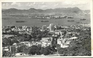 china, HONG KONG, Bird's Eye View of Victoria City (1950s) RPPC Postcard