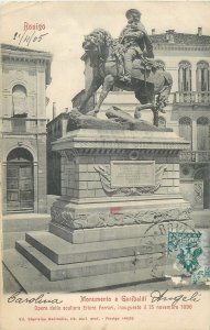 Postcard Italy Rouigo monument a Garibaldi