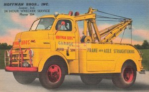 Advertising Postcard, Hoffman Brothers Tow Truck, Jasper Indiana