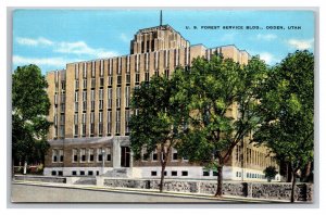 US Forest Service Building Ogden Utah UT UNP Linen Postcard Z2