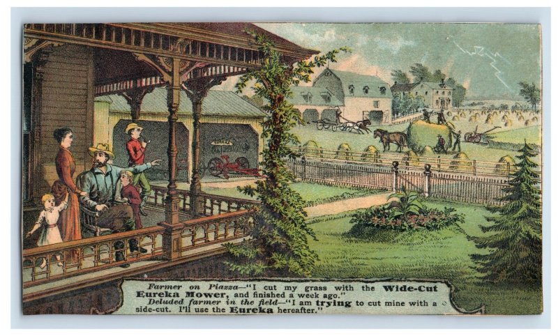 1880s Eureka Mower Co. Farming Comparison Agriculture F132