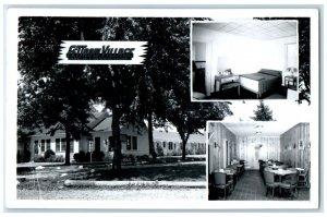 1959 Fettrow Village Hotel Court And Restaurant London Ohio RPPC Photo Postcard