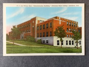 R.E. Lee WilsonHall ArkansasStateCollege Jonesboro AR Linen Postcard H2052081118