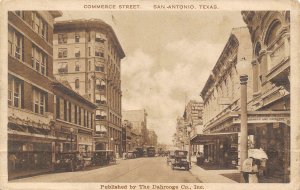 Commerce Street Scene San Antonio Texas 1924 postcard