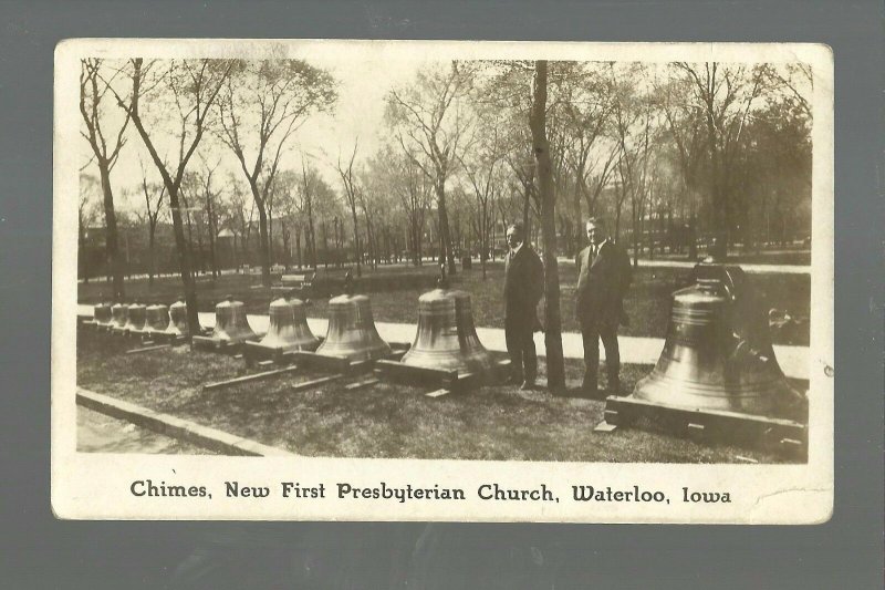 Waterloo IOWA RP 1927 NEW CHURCH BELLS Chimes New First Presbyterian Church NEAT