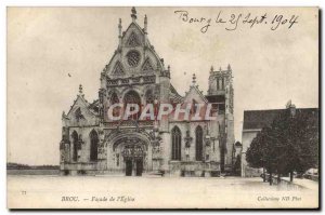 Old Postcard Bourg Brou Church Facade of & # 39eglise