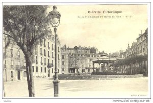 Biarritz, Pittoresque, Place Ste-Eugenie et Hotel de Paris, Aquitaine, France...