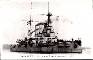 Pommern Cuirassé Allemande 1907 Battleship RPPC C013