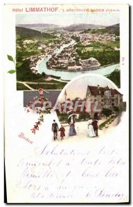 Old Postcard Baden Hotel Limmathof Borszingen Map 1898