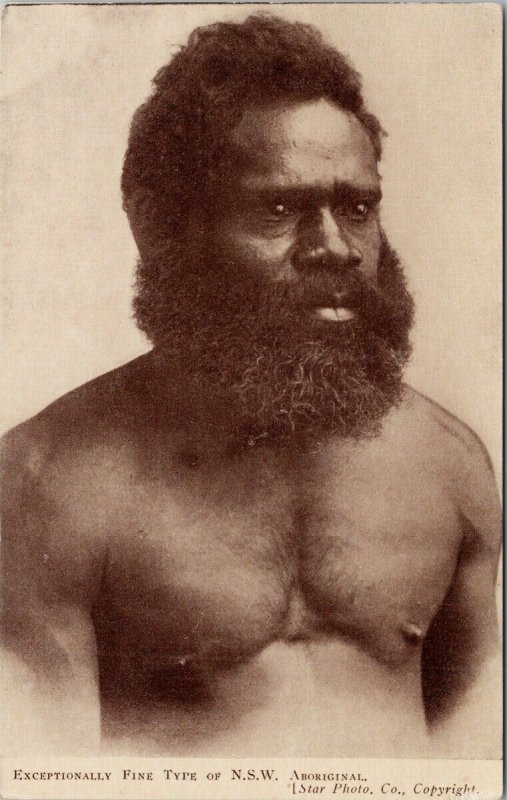 Man 'Exceptionally Fine Type of NSW Aboriginal' Australia Unused Postcard E71