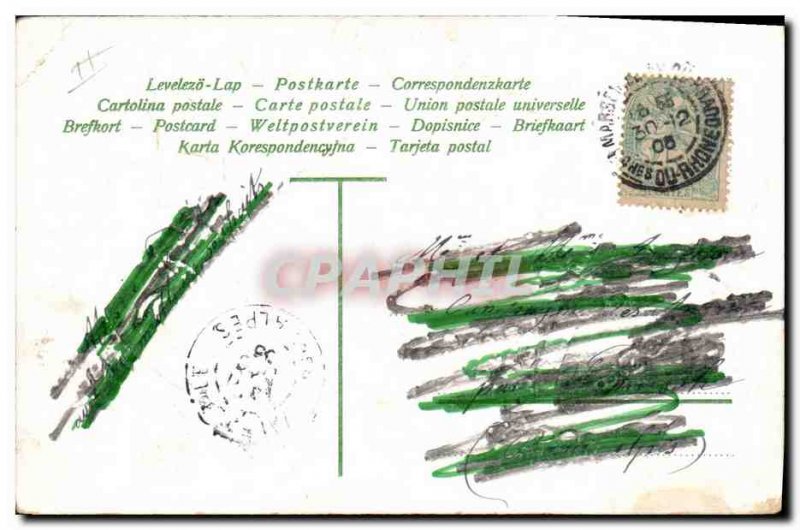 Old Postcard Fantasy Flowers Year 1906 Trefles