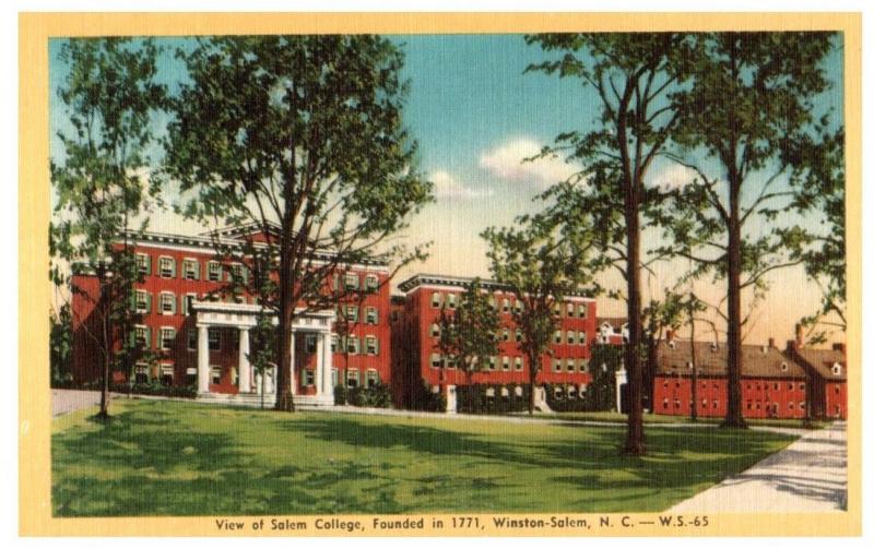 Mid-1900s Salem College (founded 1771), Winston-Salem, NC Postcard